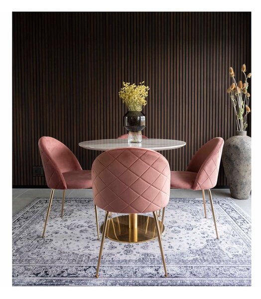 Kulatý jídelní stůl s deskou v dekoru mramoru ø 90 cm Bolzano – House Nordic