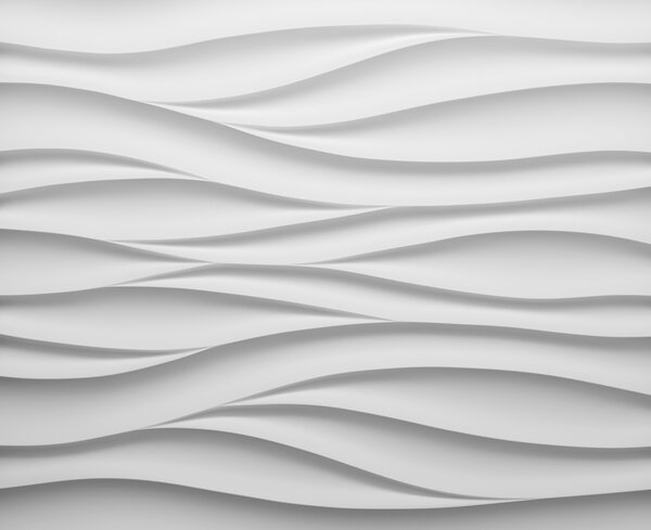 Fototapeta Bílá stěna se zvlněnými liniemi, 3D fototapety, Populární fototapety, u79539 - Tapeko.co.cz