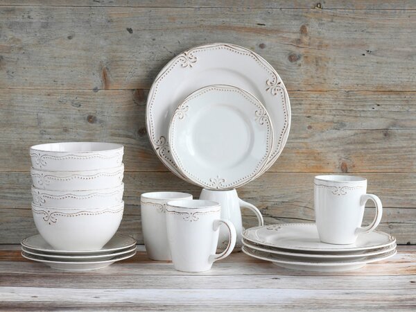 KOMBINOVANÁ SOUPRAVA, 16dílné, kamenina Creatable - Online Only nádobí, Online Only
