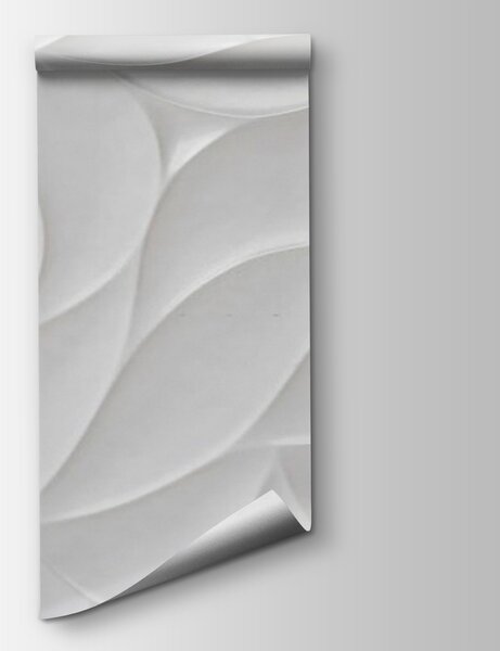 Fototapeta Bílý povrch se zvlněnými liniemi, 3D fototapety, Populární fototapety, u79543 - Tapeko.co.cz