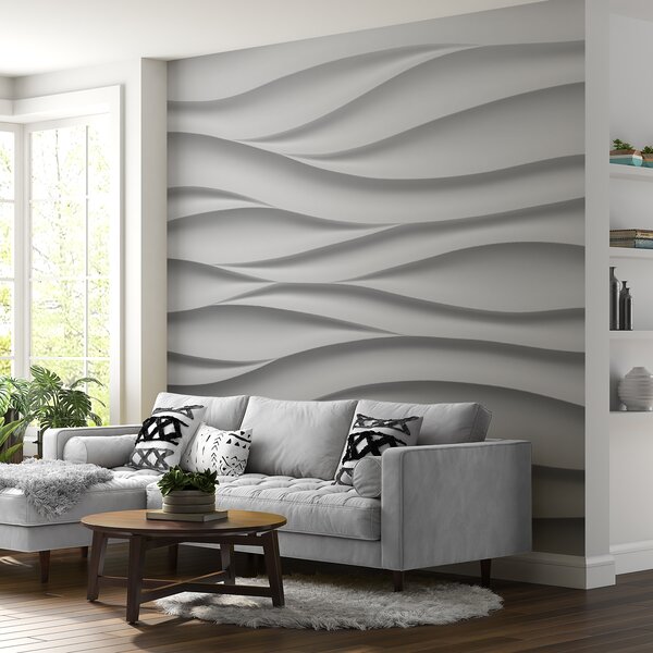 Fototapeta Bílá stěna se zvlněnými liniemi, 3D fototapety, Populární fototapety, u79539 - Tapeko.co.cz