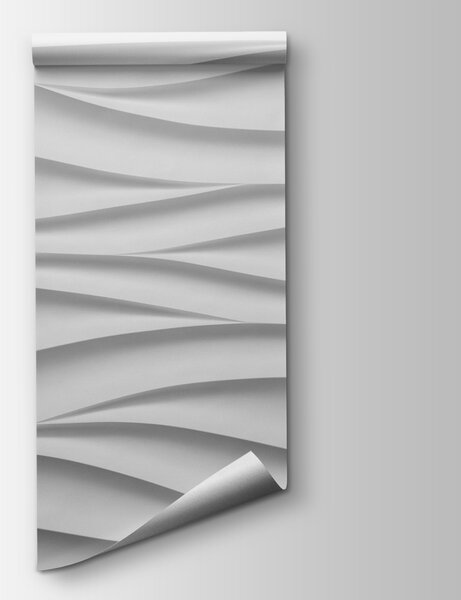 Fototapeta Bílá stěna se zvlněnými liniemi, 3D fototapety, Populární fototapety, u79539 - Tapeko.co.cz