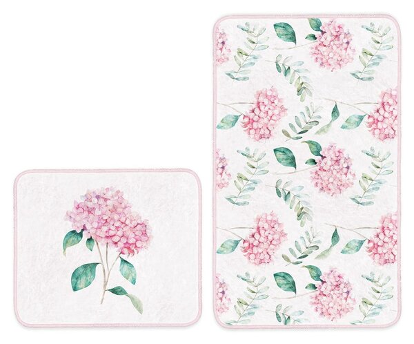 Bílo-růžové koupelnové předložky v sadě 2 ks 60x100 cm BPS290 – Mila Home