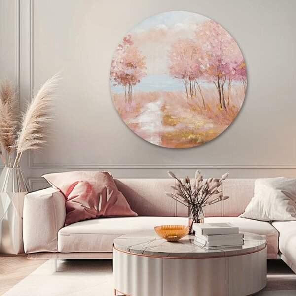 Kulatý malovaný obraz Vysněný život - 60x60 cm