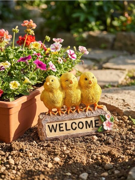 Sinsay - Stojící zahradní dekorace s nápisem „Welcome“ - žlutá