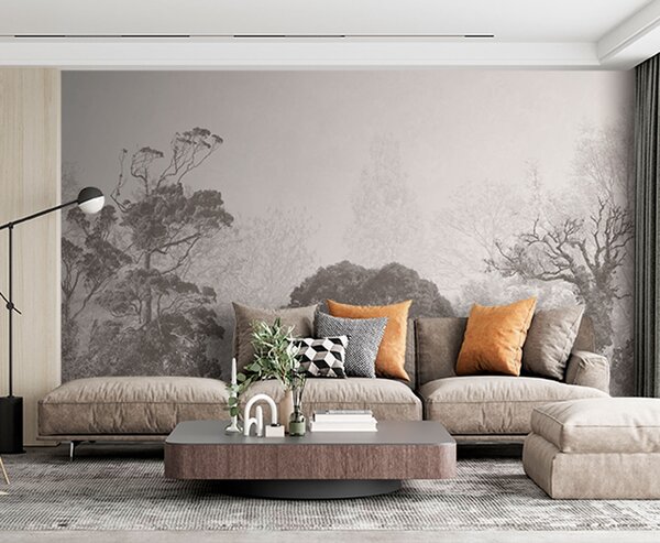 Fototapeta Skupina stromů v mlze, Designové fototapety na zeď, Populární fototapety, u79824 - Tapeko.co.cz