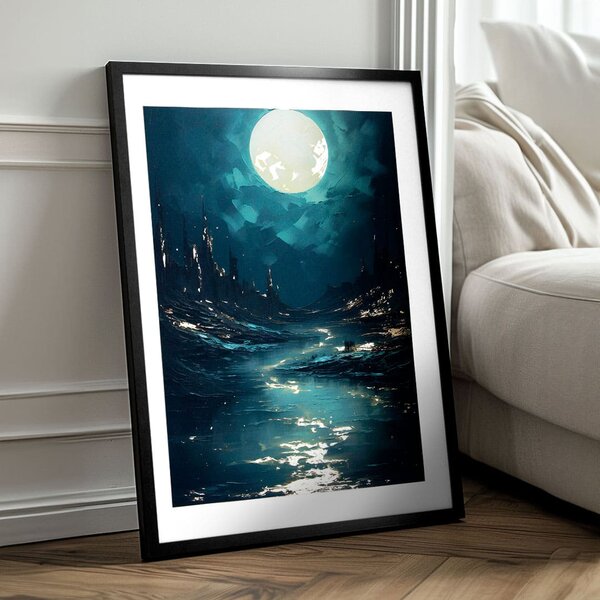 Nástěnný plakát s EXTRA efektem - Moonlit Waves - 40x60 cm