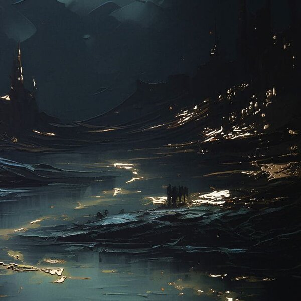 Nástěnný plakát s EXTRA efektem - Moonlit Waves - 40x60 cm