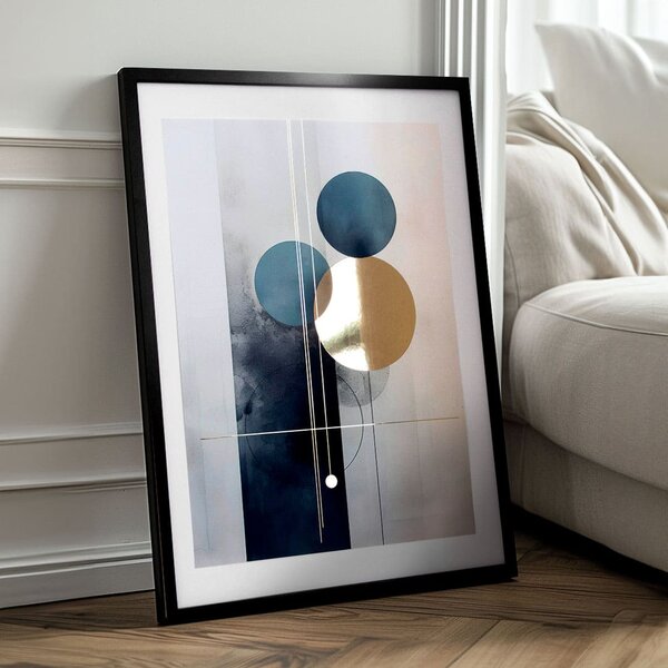 Nástěnný plakát s EXTRA efektem - Skandinávské tvary - 40x60 cm