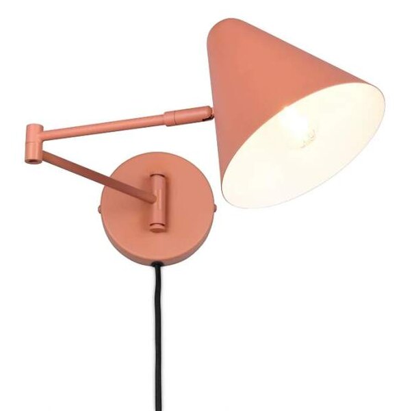 Trio Leuchten 263970140 COSIMA - Nástěnná čtecí lampa na kloubech s kabelem do zásuvky v meruňkové barvě, 1 x E14 (Meruňková nástěnná otočná lampa s kabelem)