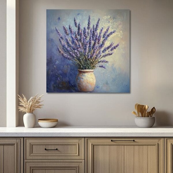 Obraz Levandulový sen | Provensálský pokoj | dotaženo rukou umělce - 40x40 cm