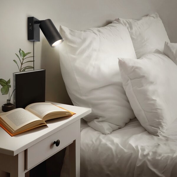 Solight WO3002-B - Nástěnné svítidlo CELE 1xGU10/30W/230V černá