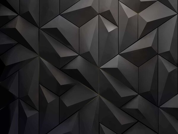 Fototapeta Černá zeď s mnoha trojúhelníky, 3D fototapety, Populární fototapety, u79936 - Tapeko.co.cz