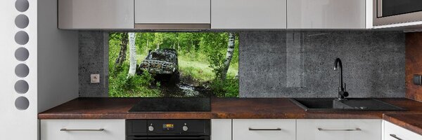Dekorační panel sklo Jeep v lese pksh-4134018