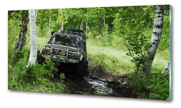 Dekorační panel sklo Jeep v lese pksh-4134018