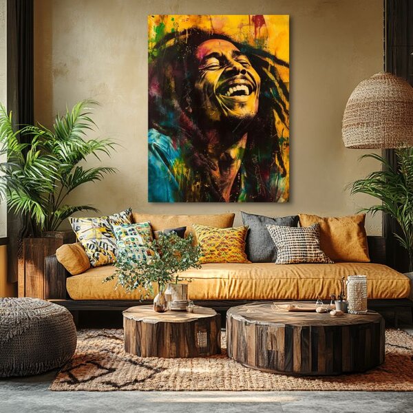 Obraz BOB MARLEY - jamajská hvězda | dotaženo rukou umělce - 60x90 cm