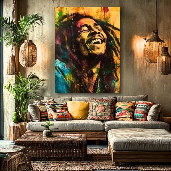 Obraz BOB MARLEY - jamajská hvězda | dotaženo rukou umělce - 60x90 cm