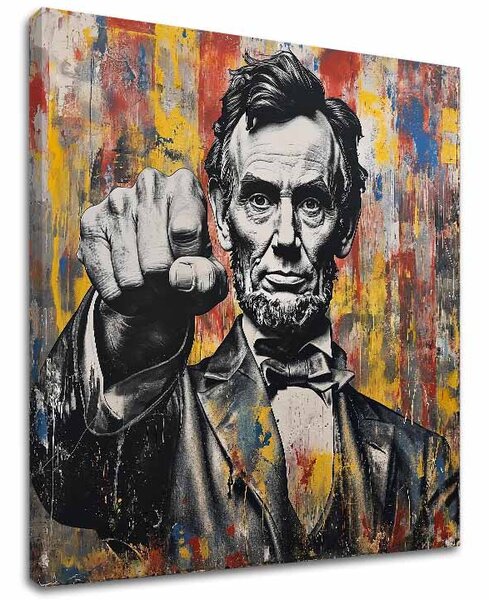 Obraz ABRAHAM LINCOLN - Síla historie | dotaženo rukou umělce - 60x60 cm
