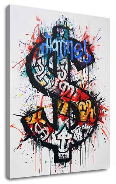 Obraz DOLLAR GRAFFITI | Italské plátno - 40x50 cm