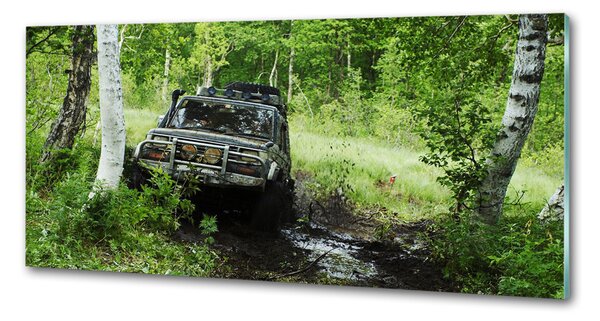Dekorační panel sklo Jeep v lese pksh-4134018