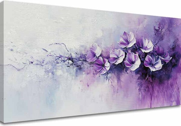 Obraz fialová poezie | dotaženo rukou umělce - 40x80 cm