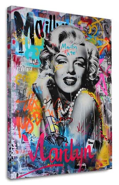 Obraz GRAFFITI MONROE on plátno | dotaženo rukou umělce - 40x50 cm