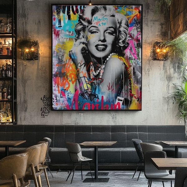 Obraz GRAFFITI MONROE on plátno | dotaženo rukou umělce - 40x50 cm