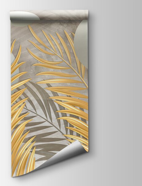 Fototapeta Koule a listy v kovových odstínech, Designové fototapety na zeď, Populární fototapety, u80467 - Tapeko.co.cz