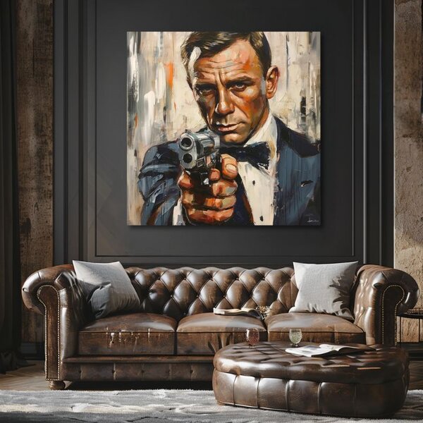 Obraz JAMES BOND - Nebezpečná elegance | dotaženo rukou umělce - 60x60 cm