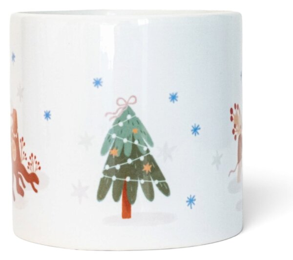 Porcelánový hrnek Vánoční myšky a domeček z pařezu 180 ml