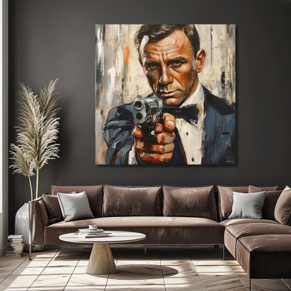 Obraz JAMES BOND - Nebezpečná elegance | dotaženo rukou umělce - 60x60 cm