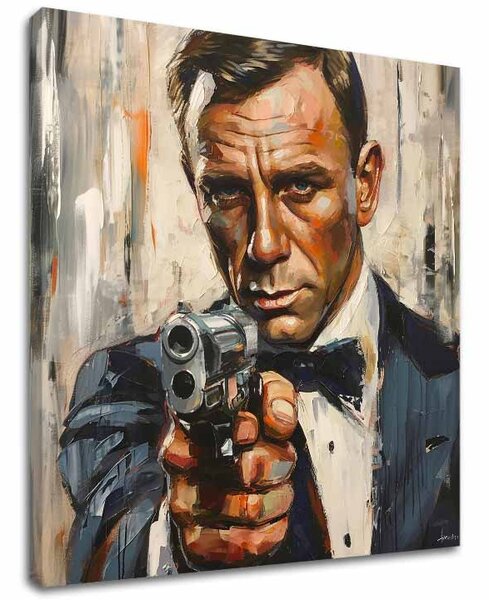 Obraz JAMES BOND - Nebezpečná elegance | dotaženo rukou umělce - 60x60 cm