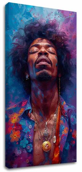 Obraz JIMI HENDRIX - Exploze harmonie | dotaženo rukou umělce - 50x100 cm