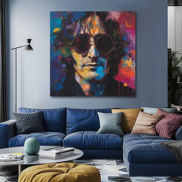 Obraz JOHN LENNON - Barevné nápady | dotaženo rukou umělce - 60x60 cm