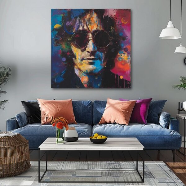 Obraz JOHN LENNON - Barevné nápady | dotaženo rukou umělce - 60x60 cm