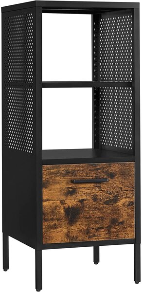 VASAGLE Úložná skříňka, hnědá/černá, 41x46x105 cm