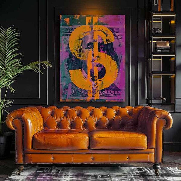 Obraz MONEY BENJAMIN on plátno | dotaženo rukou umělce - 40x50 cm