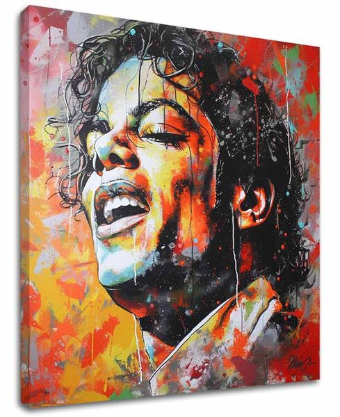 Obraz MICHAEL JACKSON - Hlas generací | dotaženo rukou umělce - 60x60 cm