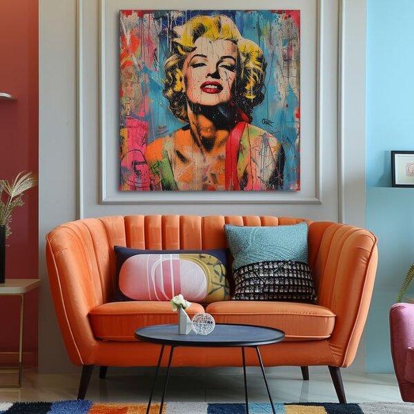 Obraz MARILYN MONROE - Rebel v barvách | dotaženo rukou umělce - 60x60 cm