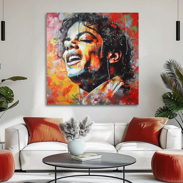 Obraz MICHAEL JACKSON - Hlas generací | dotaženo rukou umělce - 60x60 cm