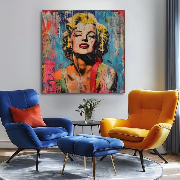 Obraz MARILYN MONROE - Rebel v barvách | dotaženo rukou umělce - 60x60 cm