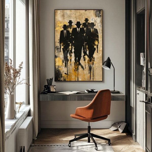 Obraz OUTLAWS IN SHADOWS | dotaženo rukou umělce - 60x90 cm