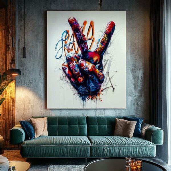 Obraz PEACE HAND | Italské plátno - 40x50 cm