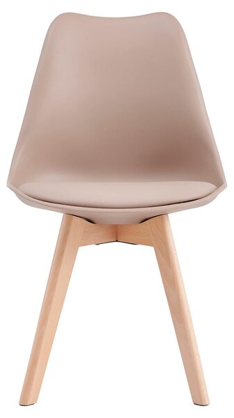 Jídelní židle - Sada 4 kusů - Retro design - Hnědá - S plstěnými podložkami