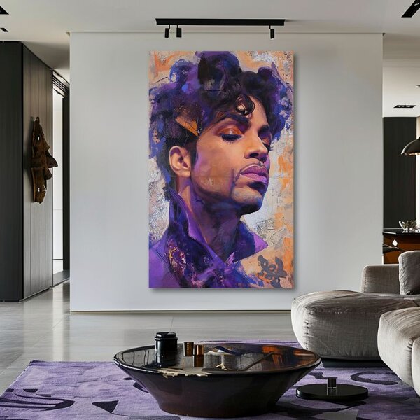 Obraz PRINCE - Fialový elegán | dotaženo rukou umělce - 60x90 cm