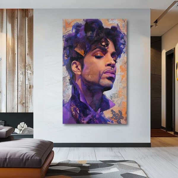Obraz PRINCE - Fialový elegán | dotaženo rukou umělce - 60x90 cm