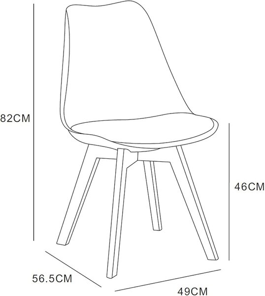 Jídelní židle - Sada 4 kusů - Retro design - Hnědá - S plstěnými podložkami