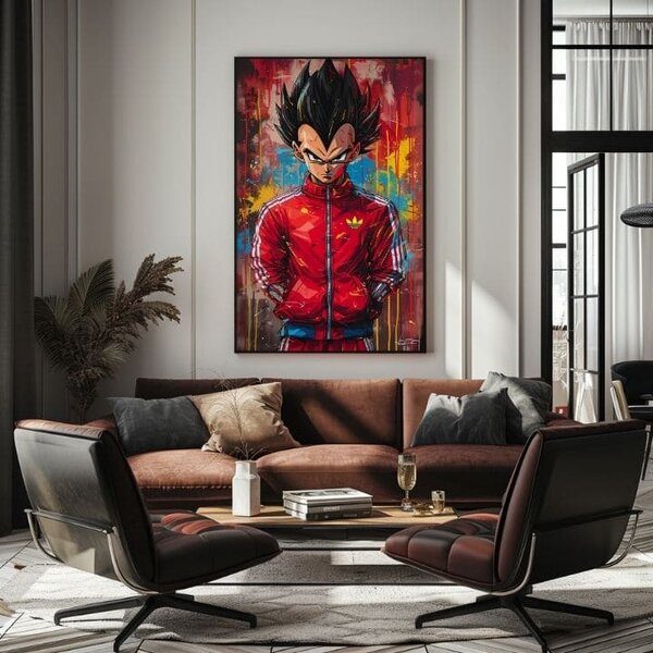 Obraz SAIYAN: The Power of the Warrior | dotaženo rukou umělce - 60x90 cm