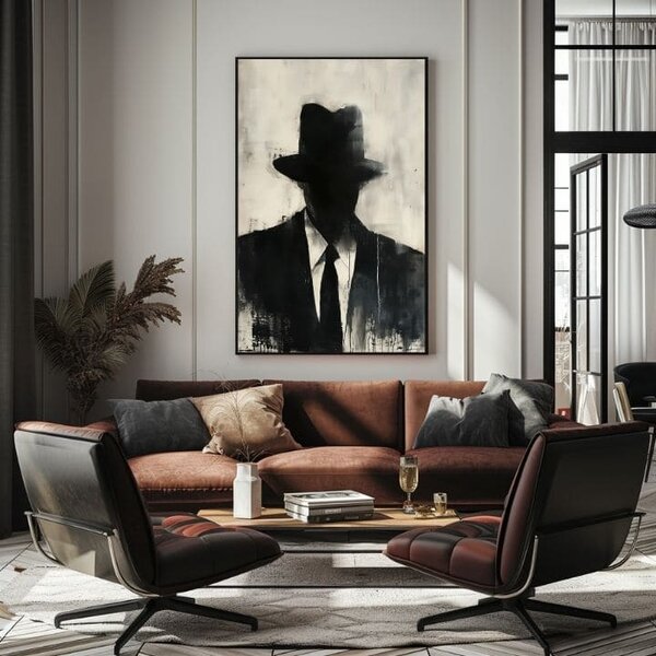 Obraz THE FACELESS MOBSTER | dotaženo rukou umělce - 60x90 cm
