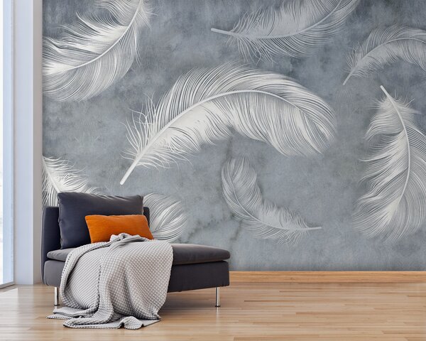 Fototapeta Skupina bílých per, Designové fototapety na zeď, Populární fototapety, u93395 - Tapeko.co.cz